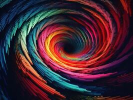 Colorful Swirling radial vortex background created with technology. photo