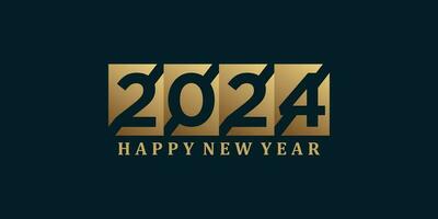 2024 happy new year logo design vector