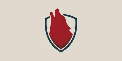 wolf logo design with simple concept vector