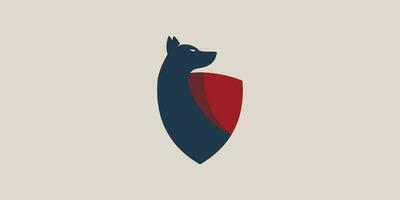 wolf logo design with simple concept vector