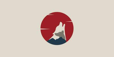 wolf logo design with simple concept vector