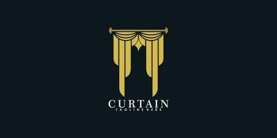 curtain logo design with modern concept vector