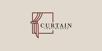 cortina logo diseño con moderno concepto vector
