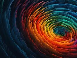 Colorful Swirling radial vortex background created with technology. photo