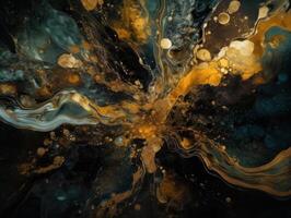 Bright fluid marble paint pattern Dynamic liquid shapes background created with technology photo