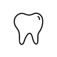 Tooth isolated on white background. Dental care. Vector hand-drawn illustration in doodle style. Perfect for logo, various designs.