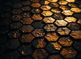 Dark gold abstract background organic shapes Abstract geometric mosaic pattern created with technology photo