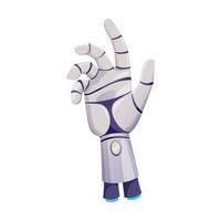 Robotic prosthesis human hand, robot cyborg arm vector