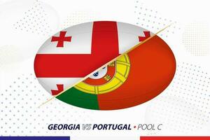 Rugby match between Georgia and Portugal, concept for rugby tournament. vector