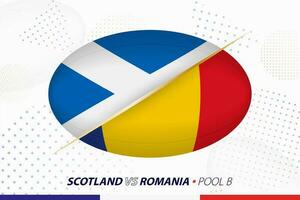 rugby partido Entre Escocia y Rumania, concepto para rugby torneo. vector