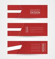 Set of three horizontal banners with flag of Latvia. Web banner design template in color of Latvia flag. vector