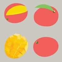 Mango fruit collection set. Vector art work.