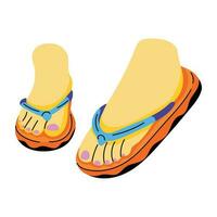 Trendy Beach Slippers vector