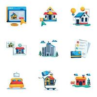 Trendy Set of House Purchasing Flat Icons vector