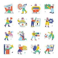 Set of Abstract Character Illustrations vector