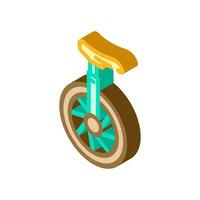 unicycle carnival vintage show isometric icon vector illustration