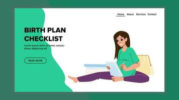 birth plan checklist vector