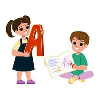 kid learning language vector