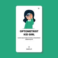 optometrist kid girl vector