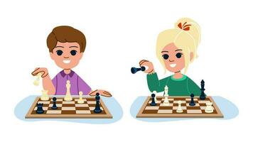 Children play chess Royalty Free Vector Image - VectorStock