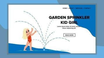 garden sprinkler kid girl vector