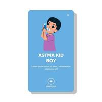 astma kid boy vector