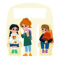 school bus kid vector