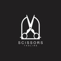 Scissors Logo, Shaver Vector, Simple Barber Shop Design, Icon, Background, Symbol, Template vector