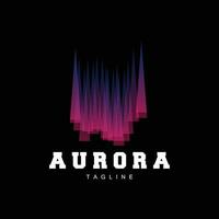 Aurora logo, sencillo diseño increíble natural paisaje de Aurora, vector icono plantilla, ilustración