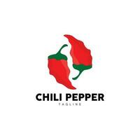 Chili Logo, And Spicy Red Chili, Garden Plants Vector, Silhouette Illustration Symbol vector