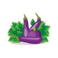 Eggplant Logo, Cooking Ingredients Vector, Farmer Garden Farmer, Illustration Template vector
