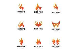 Fire Logo, Burning Hot Flame Vector, Simple Design Template Illustration vector