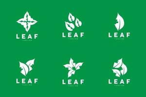 Green Leaf Logo, Ecology Natural Plant Vector, Nature Design, Illustration Template Icon vector