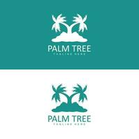 Coconut Tree Logo, Palm Tree Sunset Beach Vector, Elegant Minimalist Simple Design, Symbol Template Icon vector