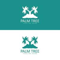 Coconut Tree Logo, Palm Tree Sunset Beach Vector, Elegant Minimalist Simple Design, Symbol Template Icon vector