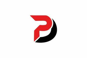letter pd minimal logo design template vector