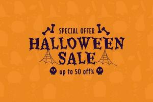 Halloween sale banner with a pattern vector