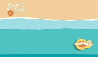 Summer background with sea and beach .Vector summer banner vector