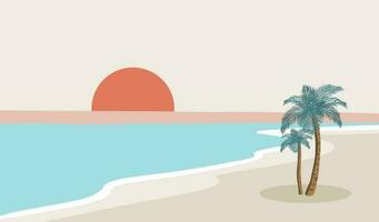 Summer background with sea and beach .Vector summer banner vector