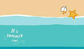 Summer background with sea and beach .Vector summer banner vector