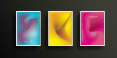 Set of covers design with vibrant gradient background templates. Colorful modern gradient template collection vector