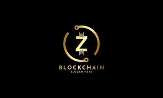 Crypto coin logos. Initial letter Z logo, icon - Vector Digital money, block chain, finance symbol. Connect technology and digital, gold currency data concept for your corporate identity