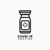 Vaccine line icon coronavirus. Corona virus symbol. Linear style coronavirus vaccine icon. Symbol template for graphic and web design collection logo vector illustration