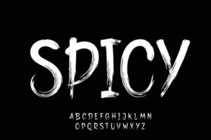 Creative spicy brush stroke style typeface display font vector illustration