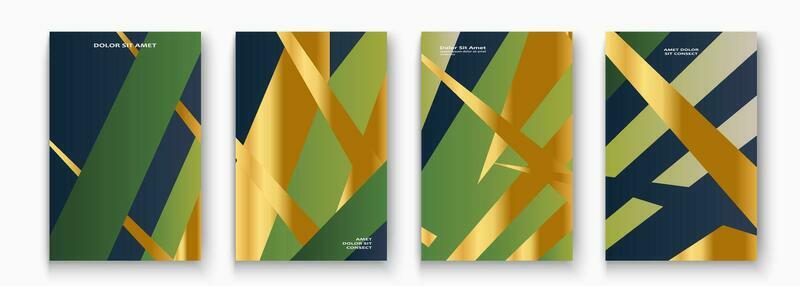 Trendy golden cover template. Vector illustration abstract background set. Modern design presentation, invitation, party, celebration, greeting, banner, event, poster, story, post, social media, flyer