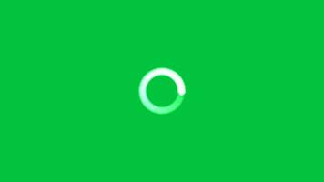 Animated buffer symbol, glowing rotating circle loading symbol animation on green screen background video