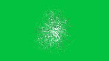 Animated glass broken effect isolated on green screen background video