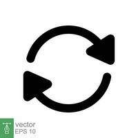 Exchange trade icon. Simple solid style. Replace, swap, reverse arrow, recap, change, return cycle concept. Black silhouette, glyph symbol. Vector illustration isolated on white background. EPS 10.