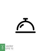 Hotel bell icon. Simple outline style. Reception, concierge, service, lobby, desk, ring call, costumer support concept. Thin line symbol. Vector illustration isolated on white background. EPS 10.