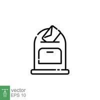 correo caja icono. sencillo contorno estilo. enviar caja con papel sobre, antiguo, retro, comunicación concepto. Delgado línea símbolo. vector ilustración aislado en blanco antecedentes. eps 10